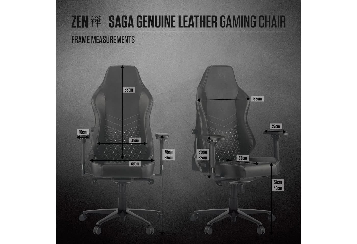 ZEN Gaming-Stuhl SAGA Echtleder mit 4D-Armlehnen - Bild 5
