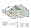 Clanmacy Hühnerstahl 3x8x2m Stahl Voliere mit UV-Dach Bild 2