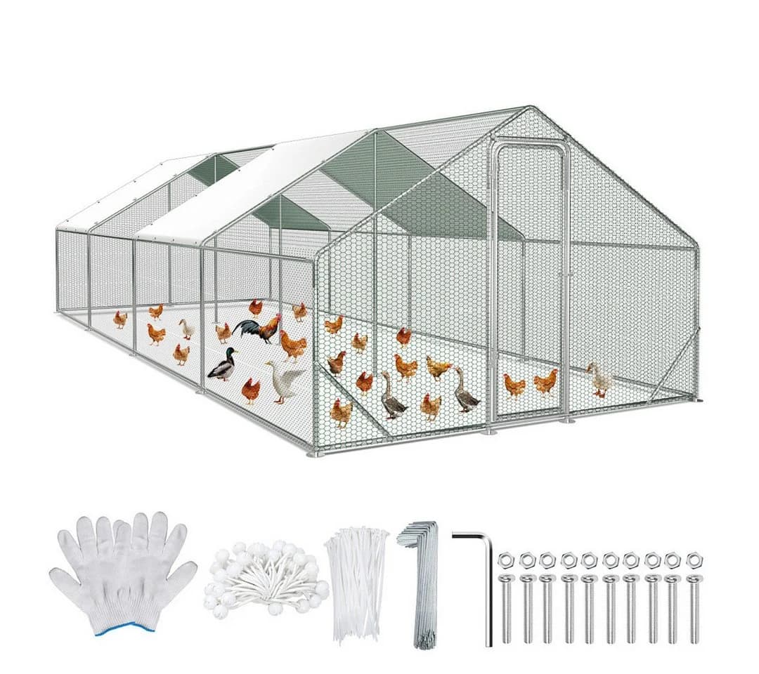 Clanmacy Hühnerstahl 3x8x2m Stahl Voliere mit UV-Dach - Bild 2