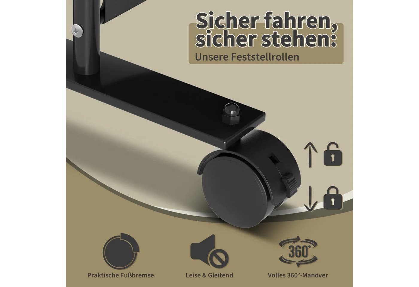 Clanmacy Paravent Trennwand mit Rollen Sichtschutz klappbar - Bild 5