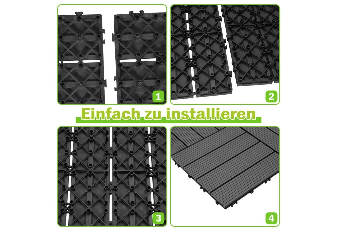 Clanmacy Terrassendielen WPC in Holzoptik mit Drainagesystem - Bild 3