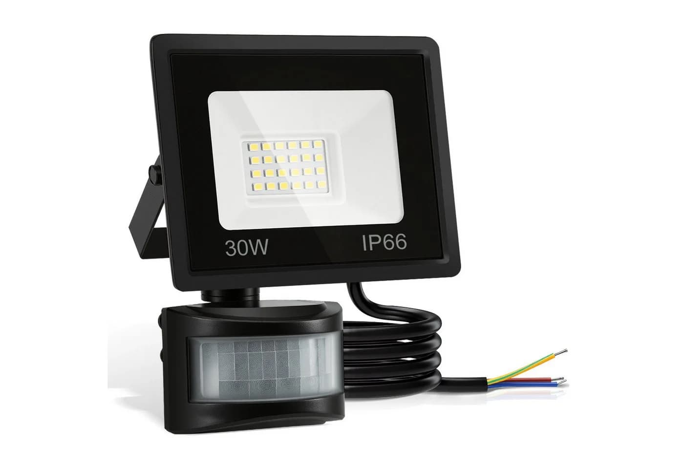 Clanmacy LED Flutlichtstrahler 30W Außenleuchte Kaltweiß Bewegungsmelder - Bild 2