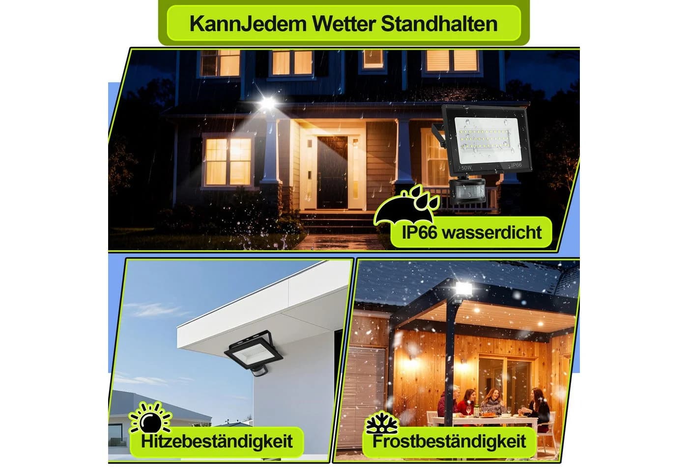 Clanmacy LED Flutlichtstrahler 30W Außenleuchte Kaltweiß Bewegungsmelder - Bild 3