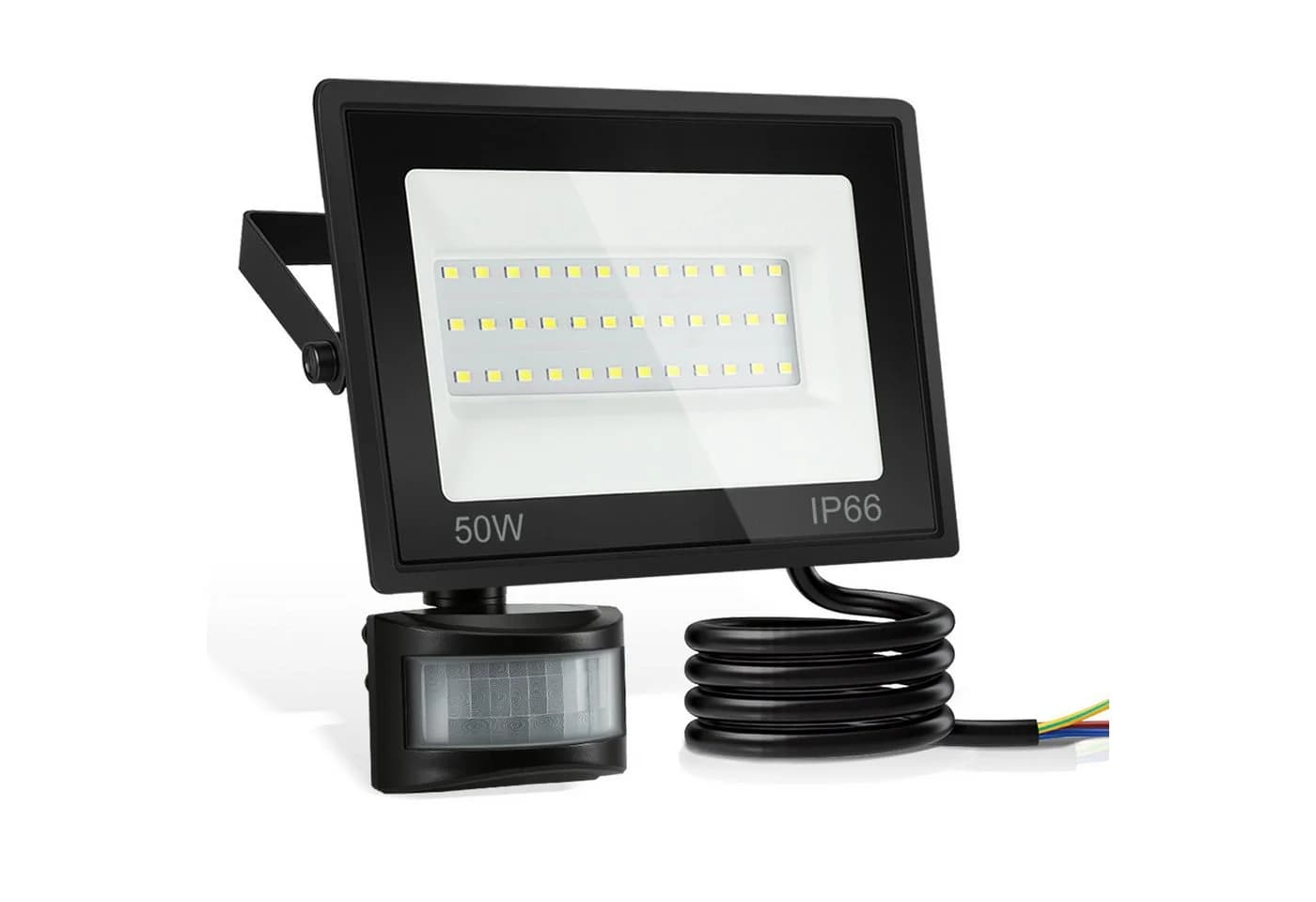 Clanmacy LED Flutlichtstrahler 50W Außenleuchte Kaltweiß Bewegungsmelder - Bild 2