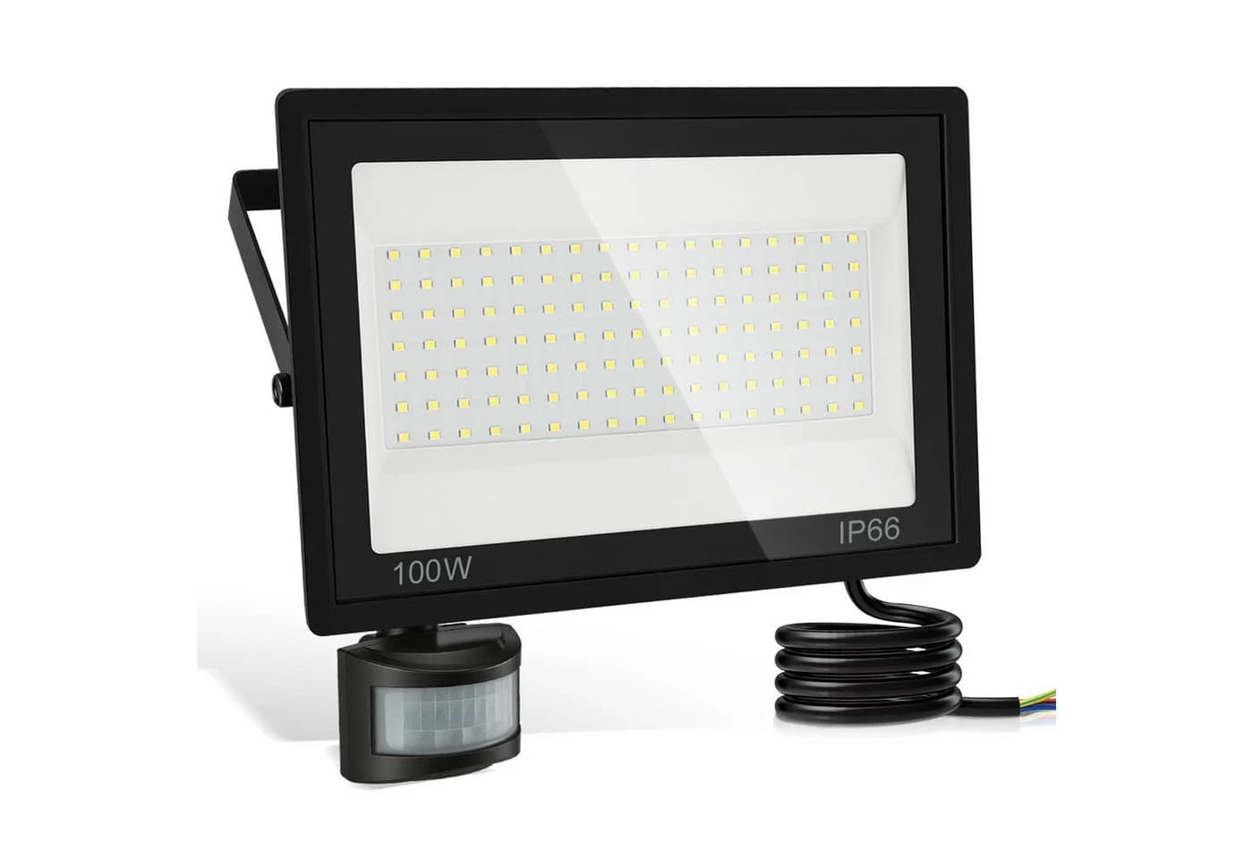 Clanmacy LED Flutlichtstrahler 100W mit Bewegungsmelder IP66 - Bild 2