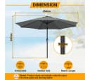 Clanmacy Sonnenschirm 350 cm UV-Schutz 50+ Grau Bild 1