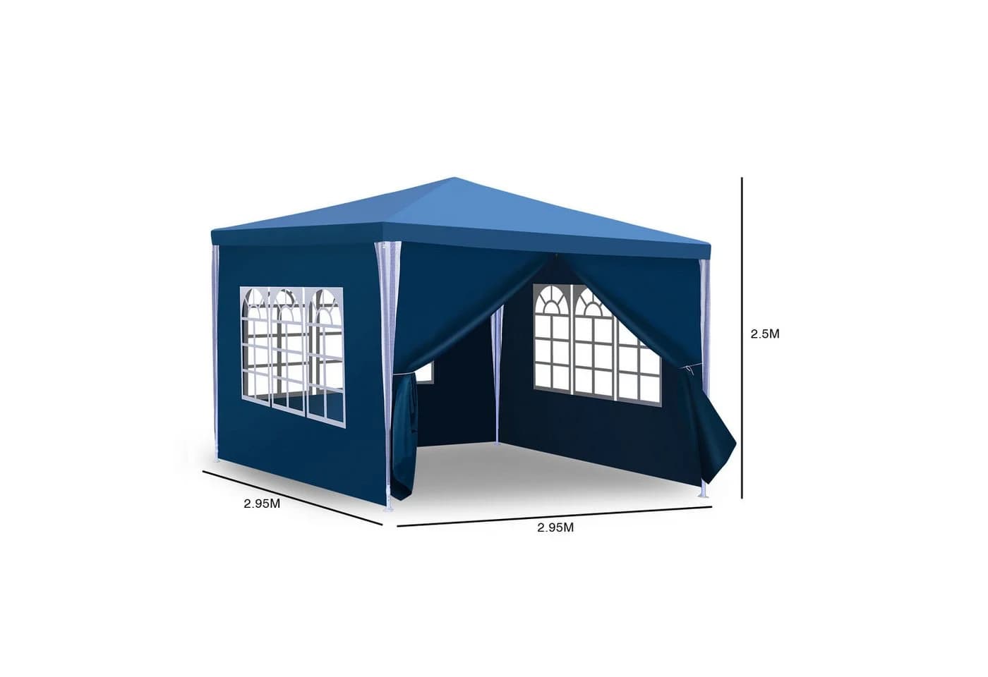 Clanmacy Pavillon 3x3 m Blau UV-Schutz wasserfest