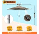 Clanmacy Sonnenschirm 2,7m knickbar mit Solar-LED Taupe Bild 3