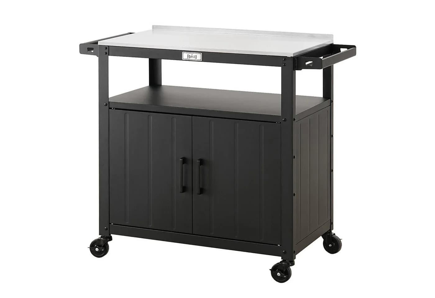 Feasto Servierwagen Edelstahl Schwarz 100x45x89,5 cm - Bild 3