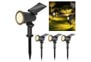 Clanmacy LED Solar Gartenstrahler Schwarz Warmweiß IP65 Bild 2