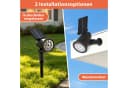 Clanmacy LED Solar Gartenstrahler Schwarz Warmweiß IP65 Bild 5