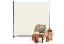 Clanmacy Paravent Raumtrenner Beige Klappbar mit Rollen Bild 2
