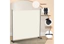 Clanmacy Paravent Raumtrenner Beige Klappbar mit Rollen Bild 4