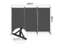 Clanmacy Paravent Sichtschutz Raumteiler Metall Beige/Schwarz Bild 1