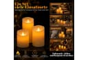 Clanmacy LED-Kerzen 3er Set Echtwachs Dimmbar Timer Fernbedienung Warmweiß Bild 3