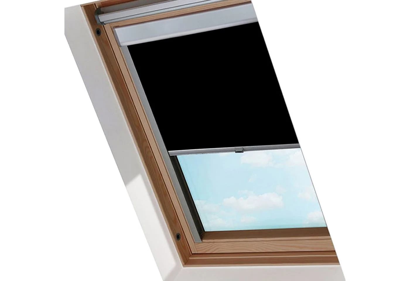 Clanmacy Dachfensterrollo Verdunkelungsrollo Schwarz Thermo-Rollo - Bild 2
