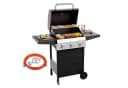 LALAHO Gasgrill Grillwagen 3 Brenner Schwarz mit Unterschrank Bild 2