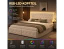 Simurq Polsterbett 140x200 Stauraumbett Beige Grau Bild 3