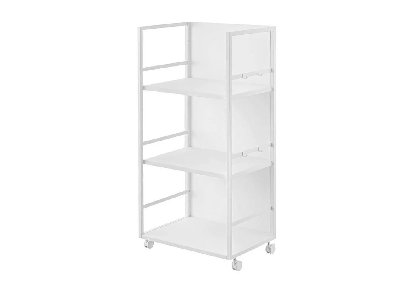 Yamazaki Regal Tower Aufbewahrungswagen 3 Ebenen Weiß mit Rollen