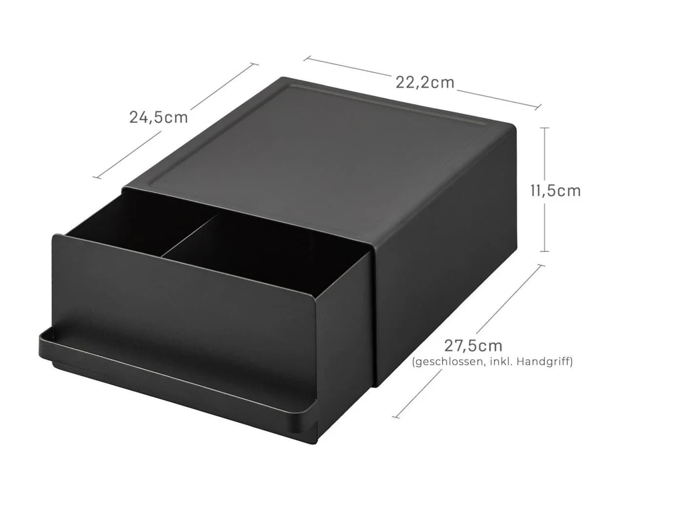 Yamazaki Küchenregal Tower Schublade Schwarz Metall 1 Auszug