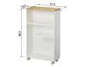 Yamazaki Badregal Tower schmal Badwagen Weiß Metall Holz Bild 1