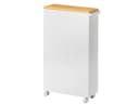 Yamazaki Badregal Tower schmal Badwagen Weiß Metall Holz Bild 4