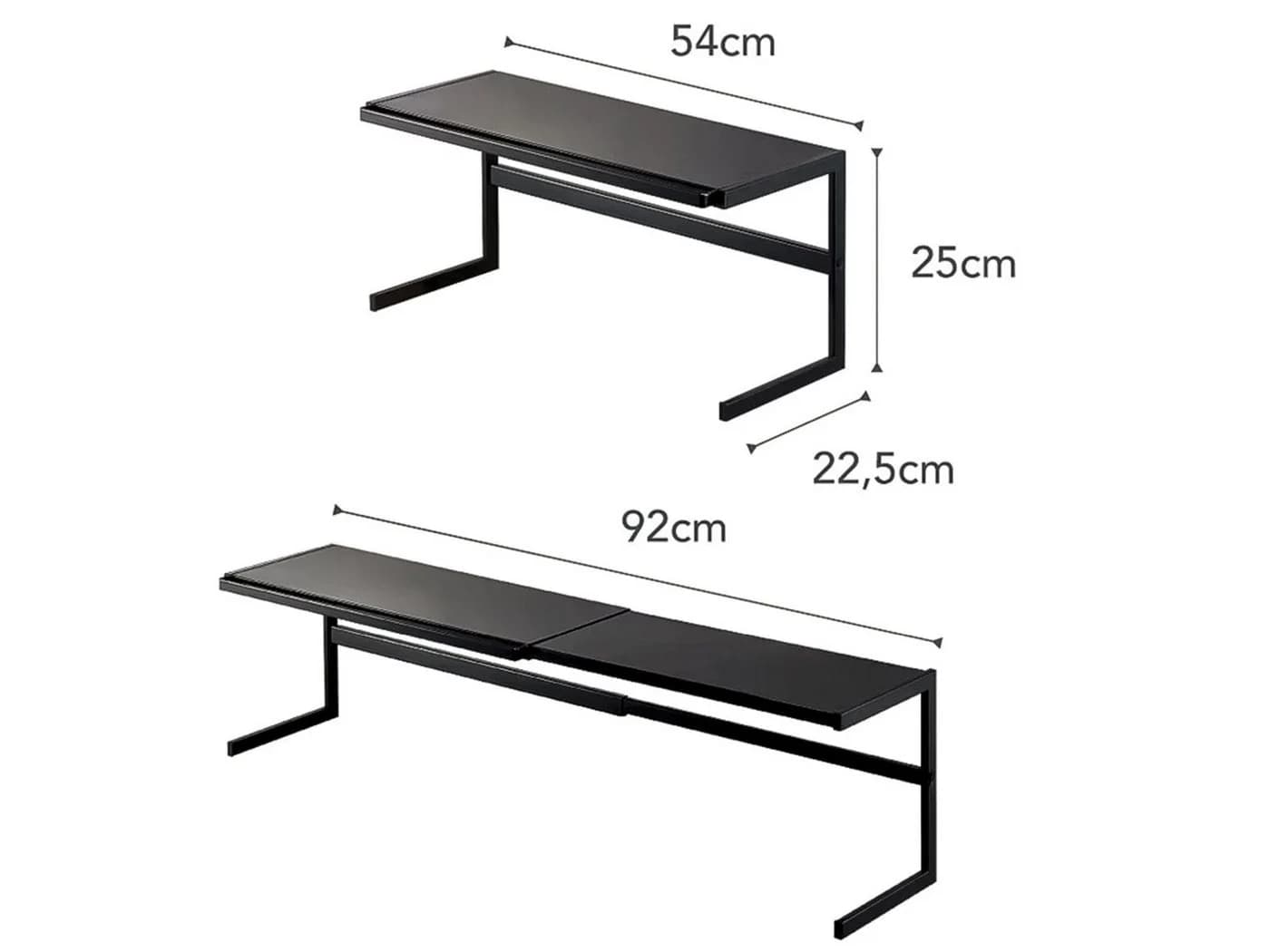 Yamazaki Küchenregal "Tower" Metall 54 bis 92cm ausziehbar