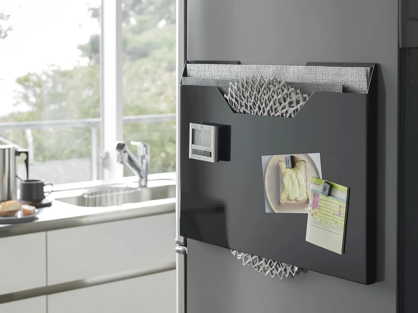 Yamazaki Tischsetaufbewahrung Metall Schwarz Magnetisch - Bild 3
