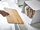 Yamazaki Brotkasten Tower 2-tlg. Metall mit Bambus-Deckel Bild 5