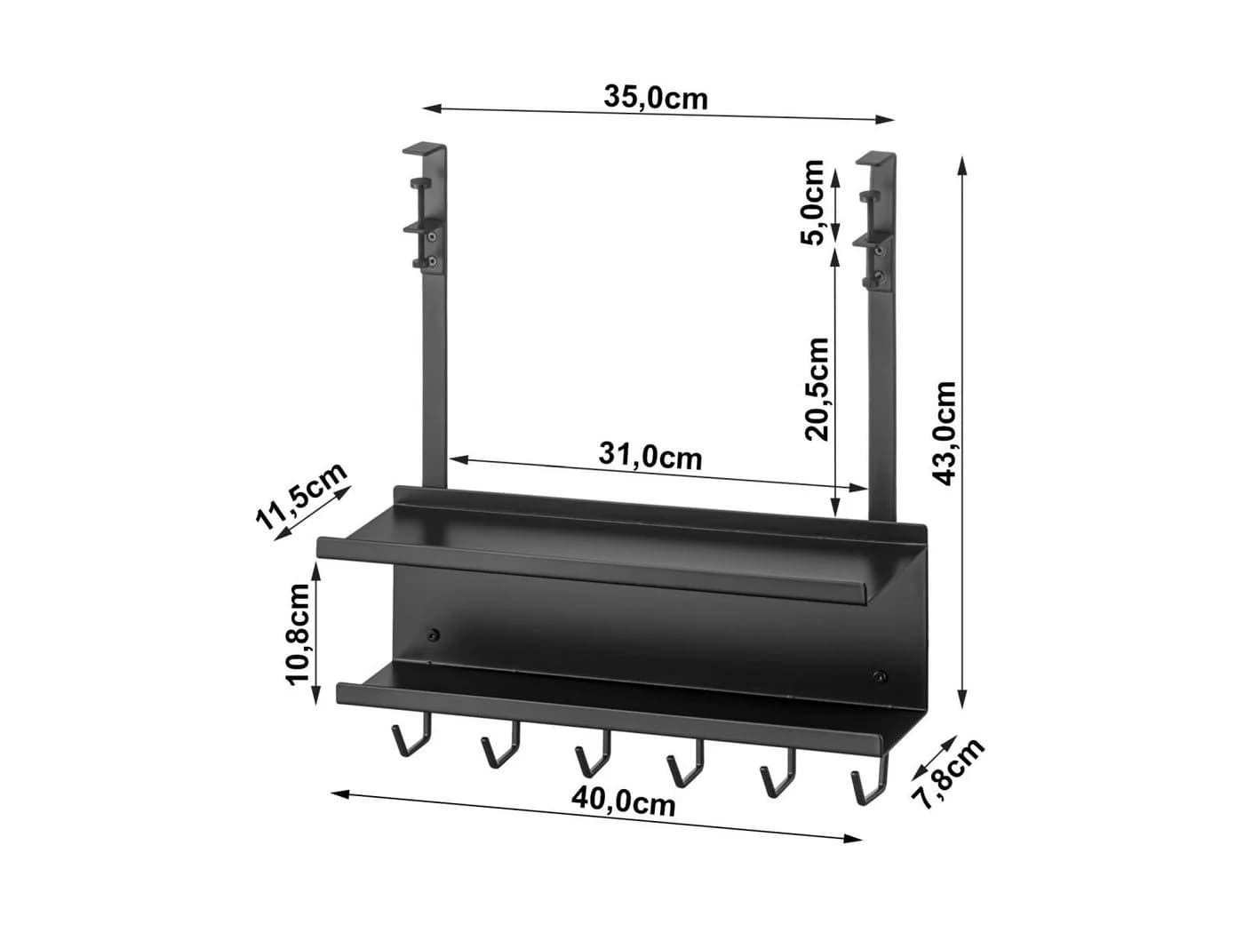 Yamazaki Kabelkanal Smart Kabelorganizer Metall Schwarz 2 Ebenen