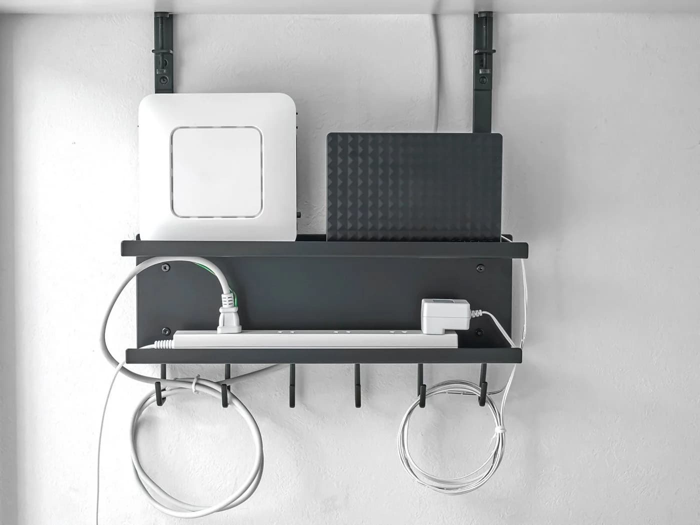 Yamazaki Kabelkanal Smart Kabelorganizer Metall Schwarz 2 Ebenen - Bild 4