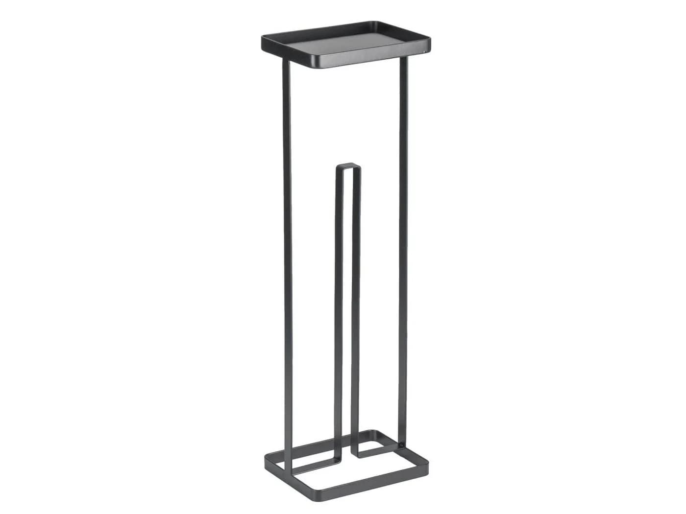 Yamazaki Toilettenpapierständer Tower Schwarz Metall mit Ablage