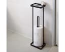 Yamazaki Toilettenpapierständer Tower Schwarz Metall mit Ablage Bild 2