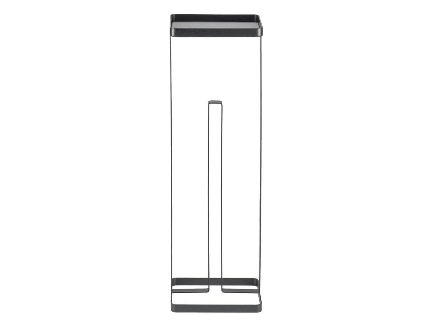 Yamazaki Toilettenpapierständer Tower Schwarz Metall mit Ablage - Bild 3