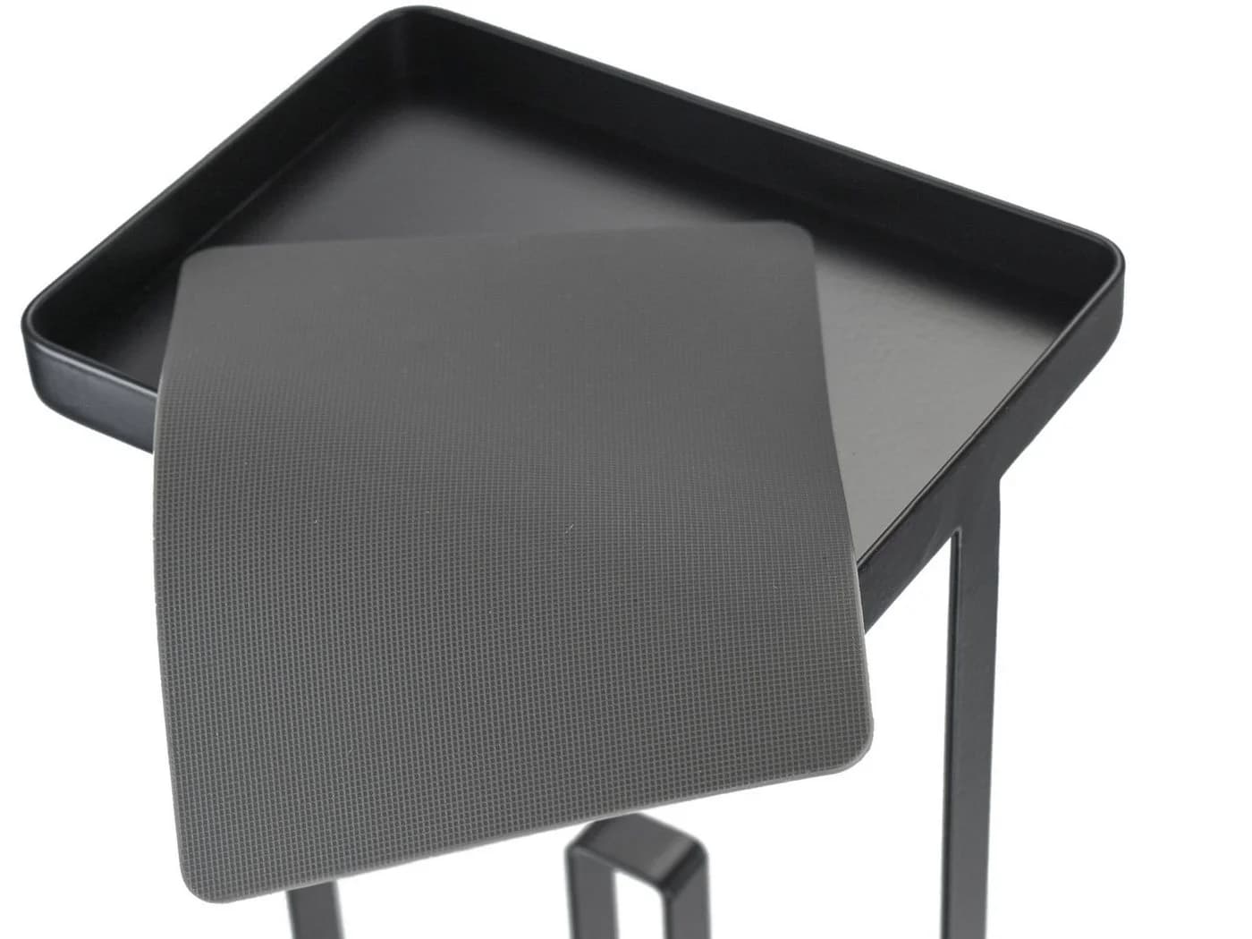 Yamazaki Toilettenpapierständer Tower Schwarz Metall mit Ablage - Bild 4