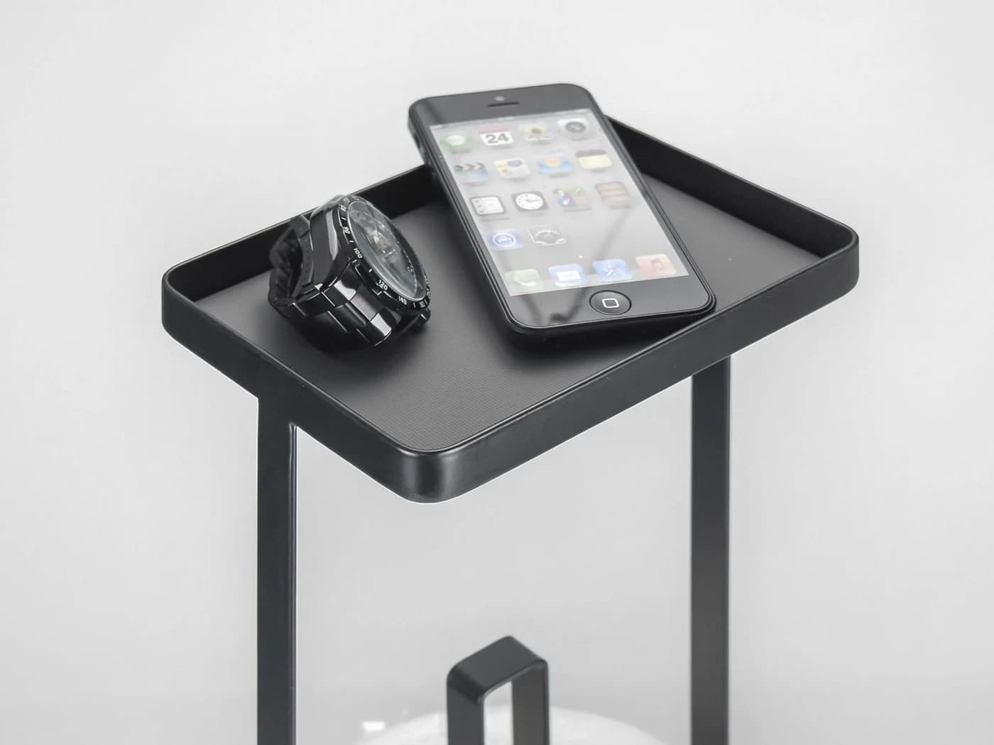 Yamazaki Toilettenpapierständer Tower Schwarz Metall mit Ablage - Bild 5