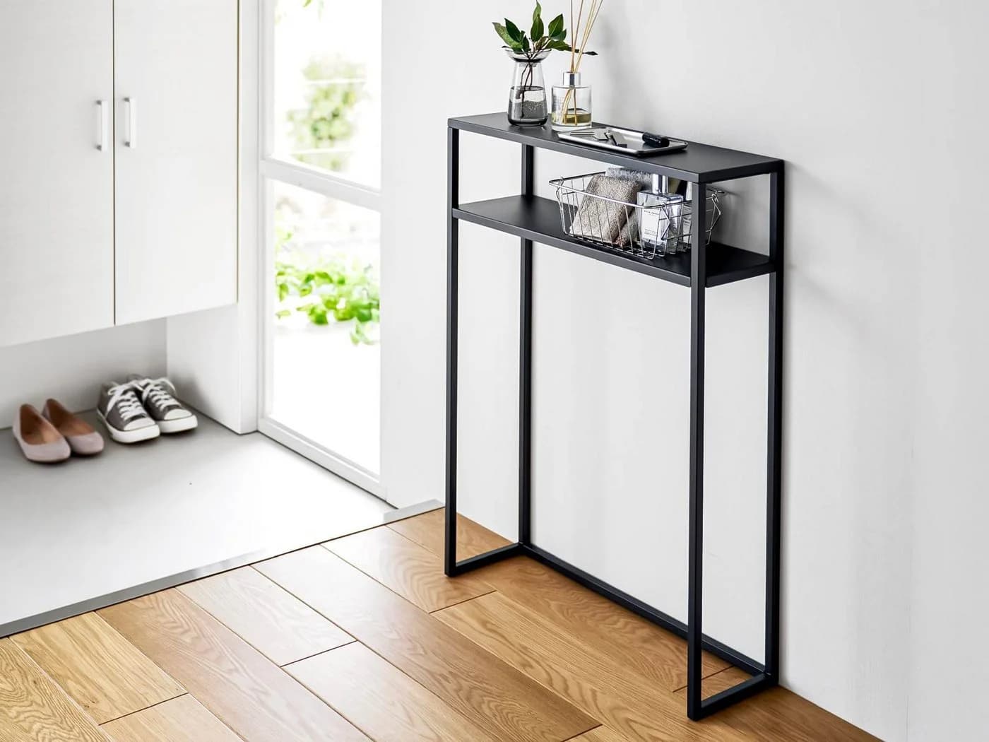Yamazaki Konsolentisch Tower Schwarz mit 2 Regalebenen - Bild 3