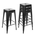 JEOBEST Barhocker 4er Set Metall Industrial Stapelbar Schwarz Bild 3
