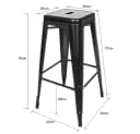 JEOBEST Barhocker 4er Set Metall Industrial Stapelbar Schwarz Bild 4