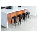 JEOBEST Barhocker 4er Set Metall Industrial Stapelbar Schwarz Bild 5