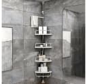 JEOBEST Duschablage Duschregal Edelstahl, höhenverstellbar 105-310cm Bild 1