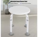 JEOBEST Duschhocker Rund Höhenverstellbar Aluminium Weiß Bild 1