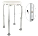 JEOBEST Duschhocker Rund Höhenverstellbar Aluminium Weiß Bild 3