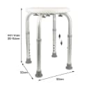 JEOBEST Duschhocker Rund Höhenverstellbar Aluminium Weiß Bild 4