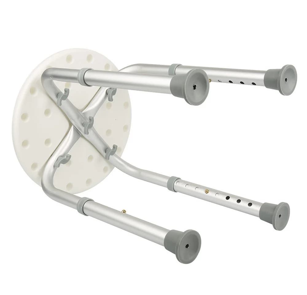 JEOBEST Duschhocker Rund Höhenverstellbar Aluminium Weiß - Bild 5