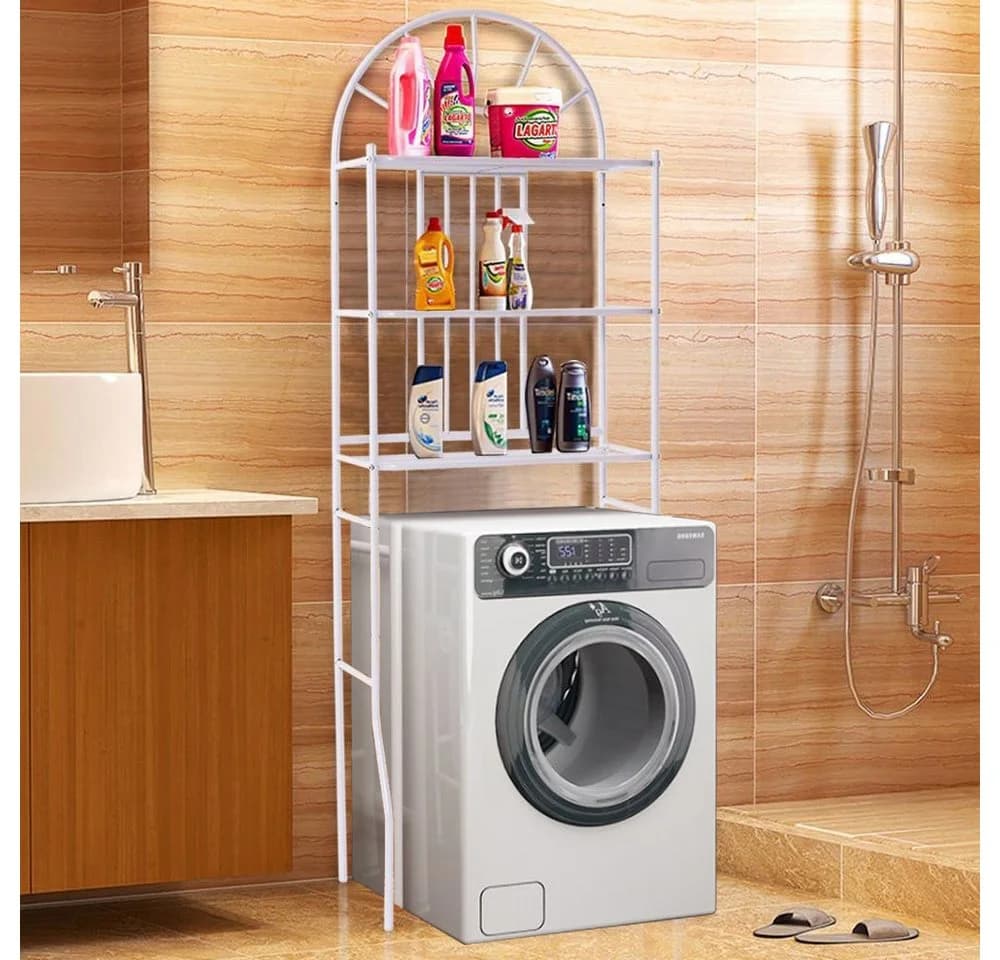 JEOBEST Badregal Weiß 3-stöckiges Toilettenregal Metall - Bild 3