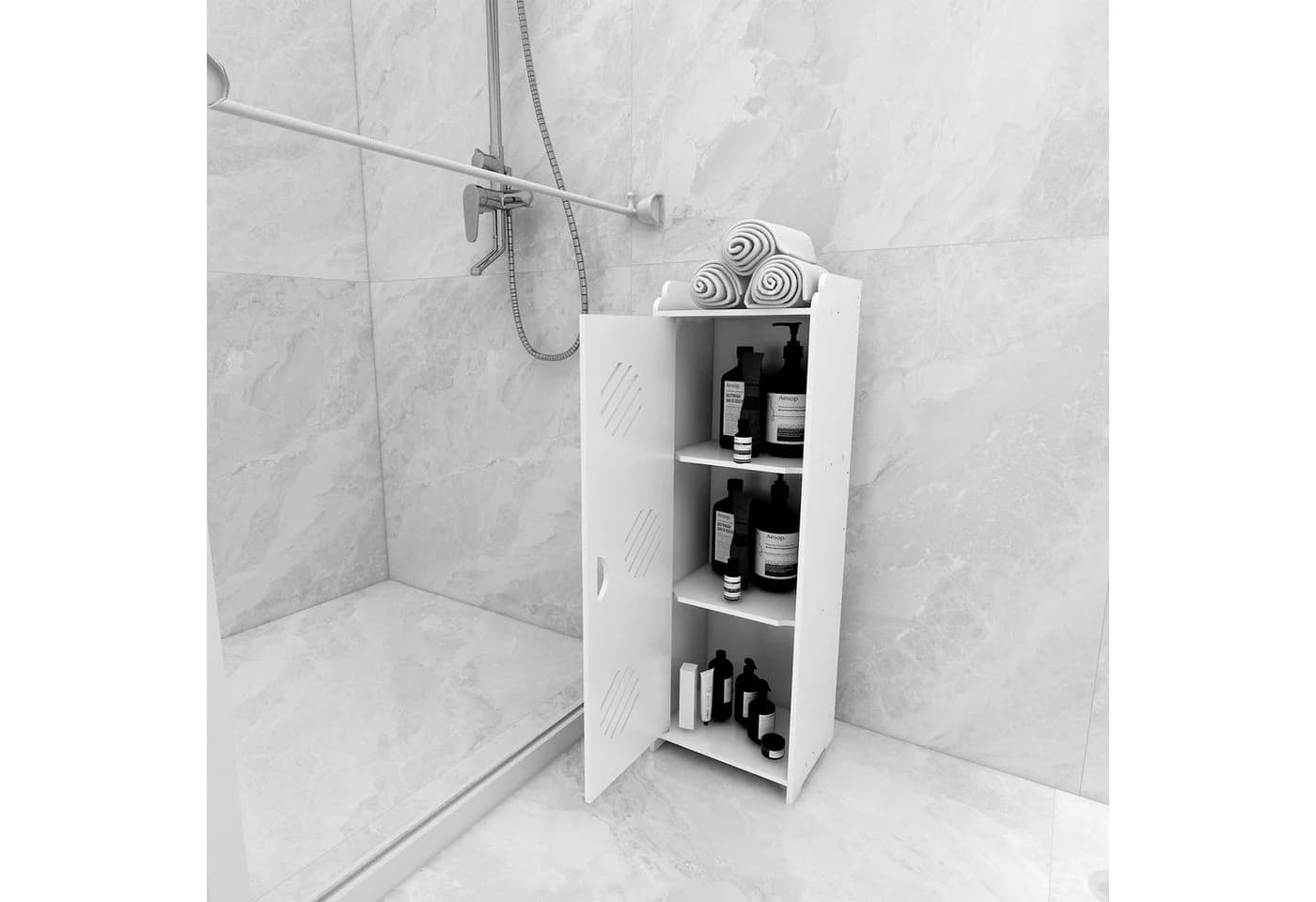 JEOBEST Badkommode Wasserdichte Badezimmerschränke, 24x20x75 cm - Bild 3