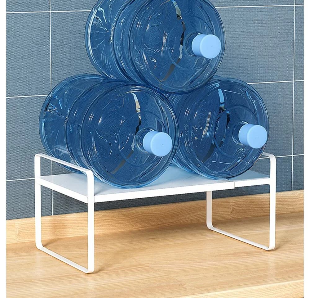 JEOBEST Küchenregal Ausziehbar Weiß Stapelbar Organizer
