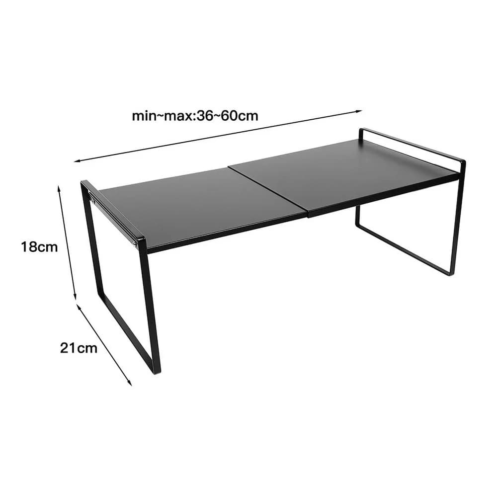 JEOBEST Küchenregal Ausziehbar Schwarz Stapelbar Organizer - Bild 3