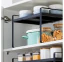JEOBEST Küchenregal Ausziehbar Schwarz Stapelbar Organizer Bild 4